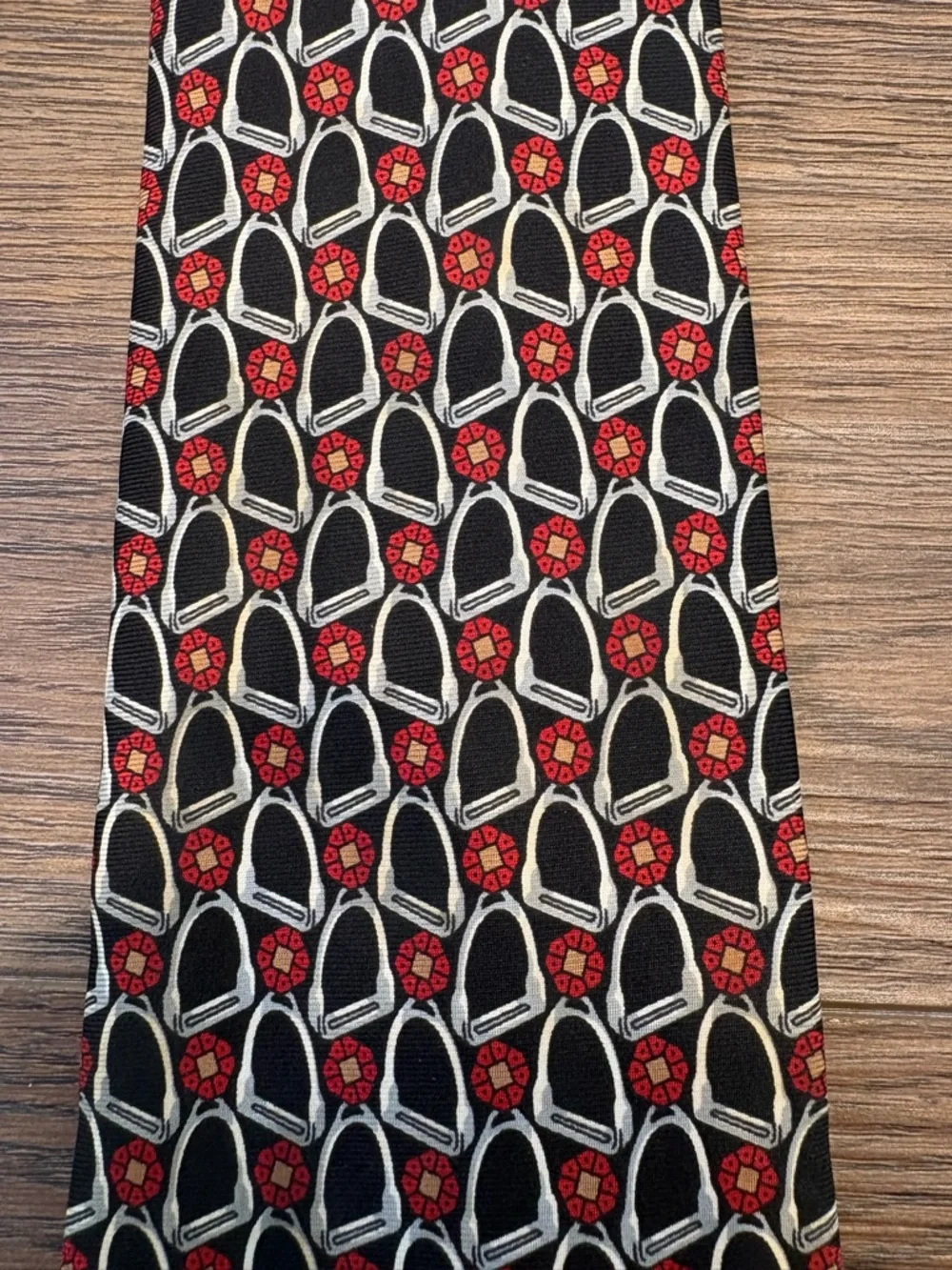 Amherst & Brock Men's Tie equestrian horse theme stirrup irons Kentucky Derby